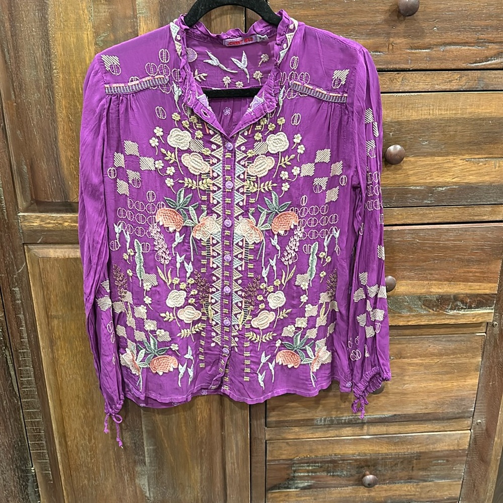 NWOT Johnny Was Embroidered Long Sleeve Tunic